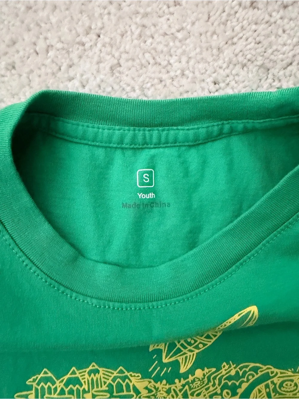 Apple Green Tee with Yellow Apple Graphic